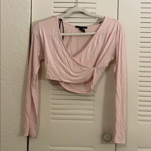 F21 cropped wrap top